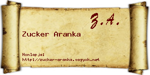 Zucker Aranka névjegykártya